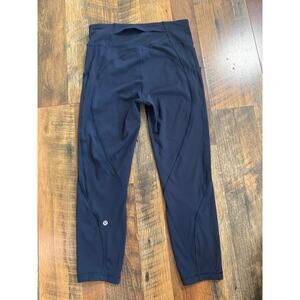 Lululemon Time To Sweat Crop 23" True Navy Sz 8 Luxtreme High Rise